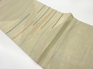  紗 変わり横縞模様織出し袋帯